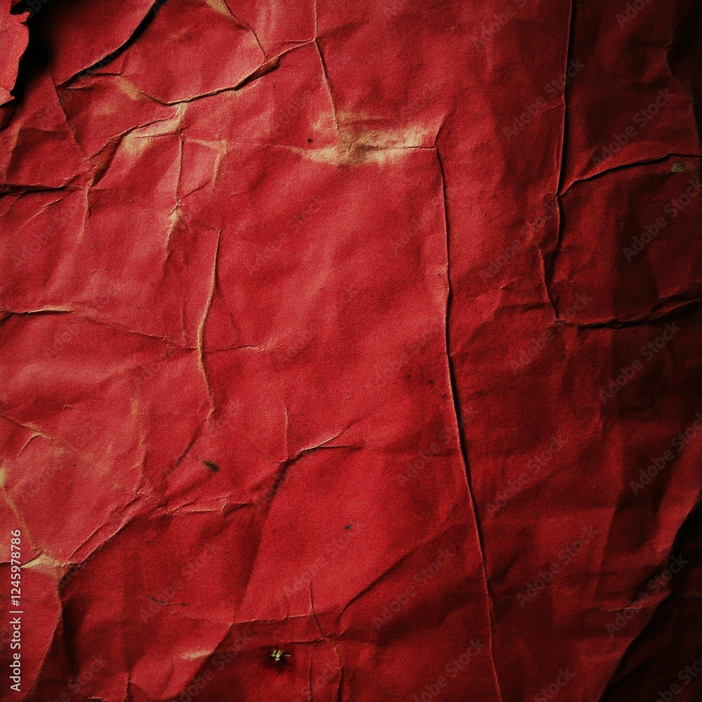 Poster vintage red paper texture with subtle creases on a red background for design or artistic use