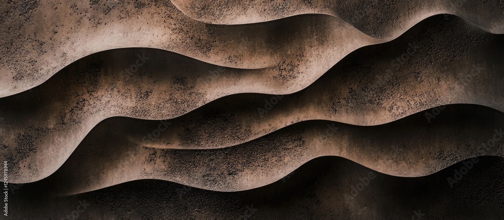 Poster abstract brown concrete wall texture with wavy patterns ideal for wallpaper background or cover page