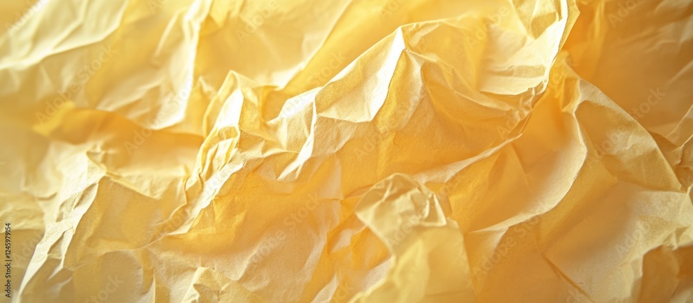 Aufkleber crumpled yellow paper texture detailed macro shot for backgrounds and creativity in design projects 