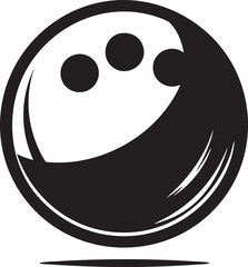 Black and White Bowling Ball Vector Illustration | Outline Design
