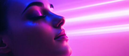 Relaxing Laser Therapy: Bright Light Treatment for Wellness with Space for Text and Branding