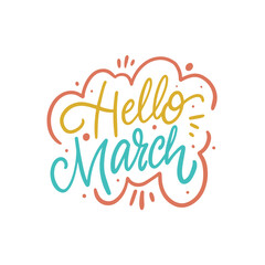 This is a Colorful and Handwritten Greeting specifically designed for the month of March