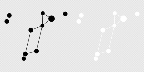 Lyra constellation map set. Vector illustration.