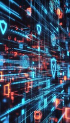 Obraz premium Engaging visual exploration of digital footprints in cyber security and privacy protection