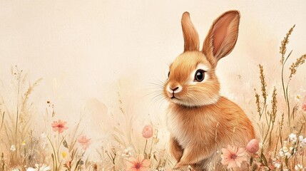 Rabbits PNG Background Ready for Spring or Easter Themed Projects 