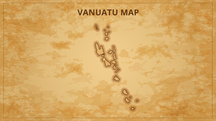 A Vintage Map Depicting the Borders of the Vanuatu. Vanuatu map with federal states in A vintage map based background, Political Vanuatu Map