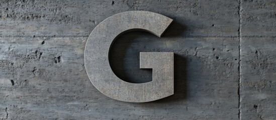 Concrete textured letter G on a minimalist background suitable for modern design and wallpaper applications