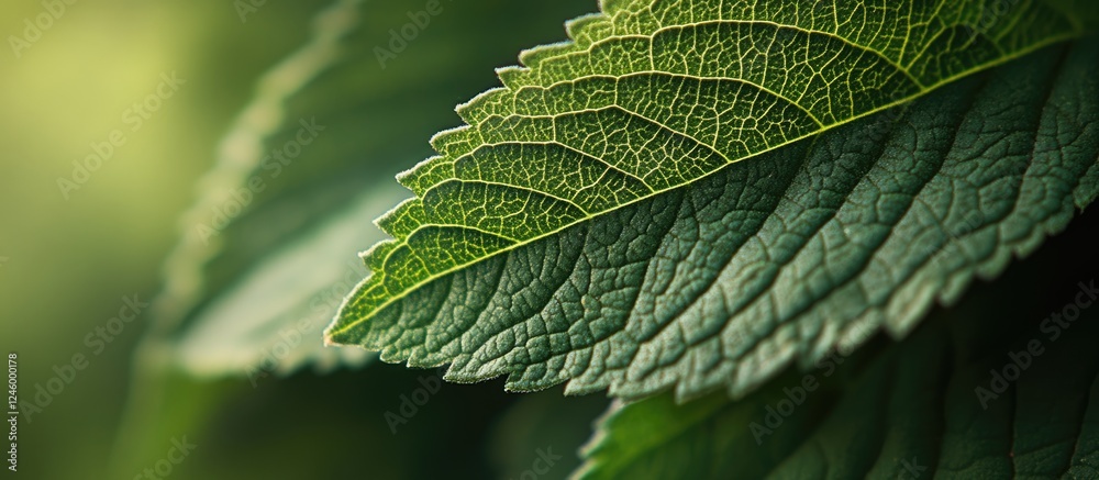 Canvas Prints close-up macro photography of vibrant yerba mate leaves with shallow depth of field highlighting the