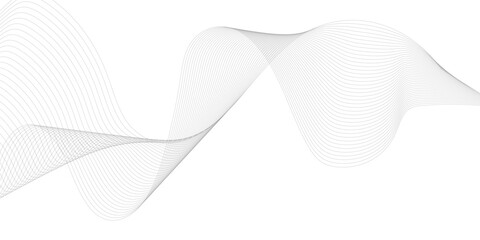 Abstract Gray wavy business and banner curve line background. Digital future technology concept. Line art striped graphic template, banner background. Vector illustration.