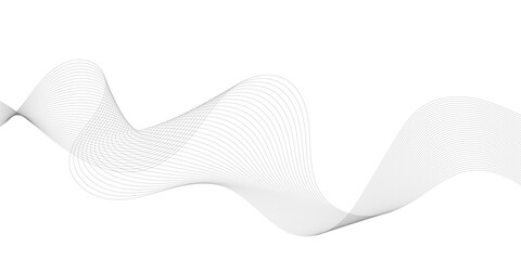Abstract black and white wavy curved lines background. Abstract wave line vector illustration