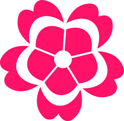 Fototapeta premium Cherry Peach plum Blossom flower spring flowers flat vector icon set for apps websites or print.