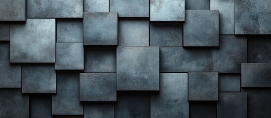 Abstract gray textured background with large geometric blocks creating a modern architectural design and visual depth.
