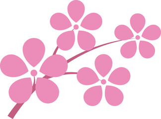 Cherry Peach plum Blossom flower spring flowers flat vector icon set for apps websites or print.