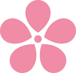 Cherry Peach plum Blossom flower spring flowers flat vector icon set for apps websites or print.