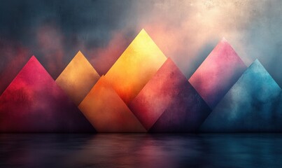Pastel Gradient Triangle Geometric Pattern Abstract Art Design Background