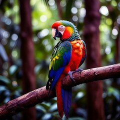 Obraz premium macaw sit on the tree