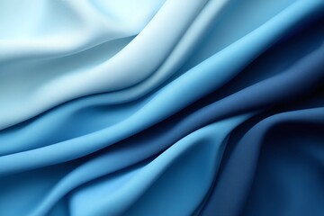 Obraz premium Soft flowing blue fabric layers in gradient shades representing elegance and smooth texture