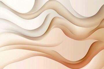 Fototapeta premium Abstract Wavy Beige and Brown Gradient Layers with Smooth Flowing Shapes in Minimal Background Design