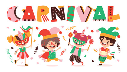 Carnival Drawing With Colorful Elements