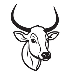 cow on white background