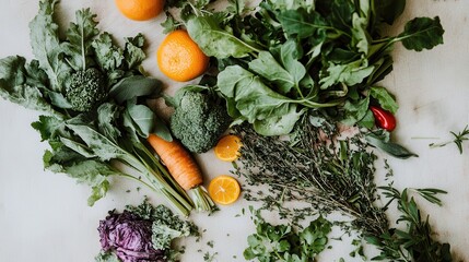 Fresh Seasonal Vegetables and Fruits on a Wooden Background