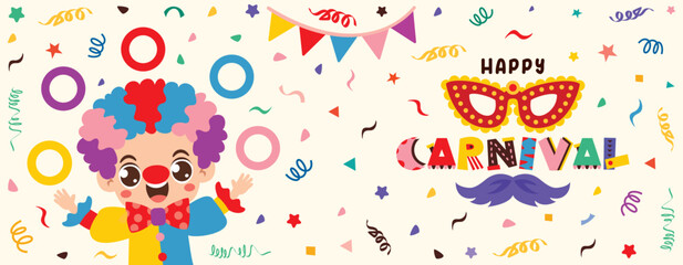 Fototapeta premium Carnival Drawing With Colorful Elements