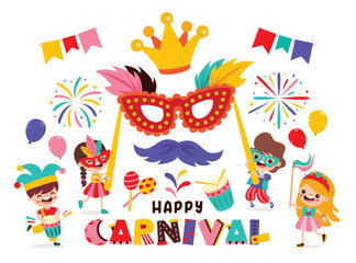 Carnival Drawing With Colorful Elements