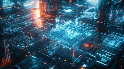 Futuristic digital generic technology layout. Advanced technology concept.