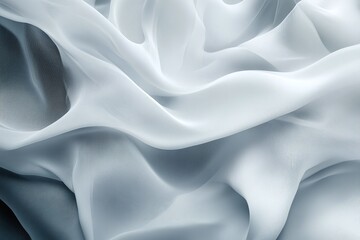 Obraz premium Soft Flowing White and Gray Fabric Layers with Smooth Texture and Subtle Light Elegance
