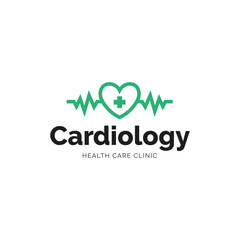 Cardiology medical care logo design.