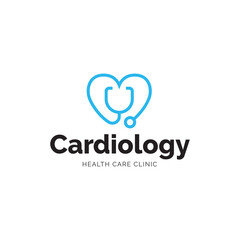 Cardiology medical care logo design.