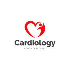 Cardiology medical care logo design.
