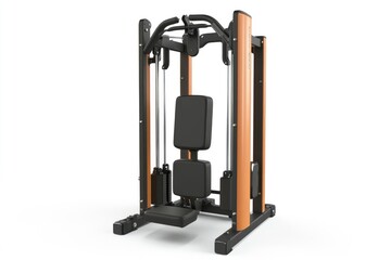 Modern Orange and Black Lat Pulldown Machine