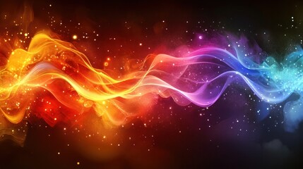 Fototapeta premium Fiery, colorful smoke waves; cosmic background; design