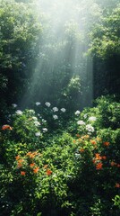 Fototapeta premium Nature's renewal vibrant flowers and greenery blooming in a fresh start after winter