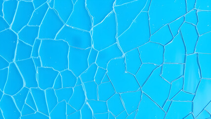 Broken blue glass surface texture. Background for banner, backdrop or texture. Generative AI