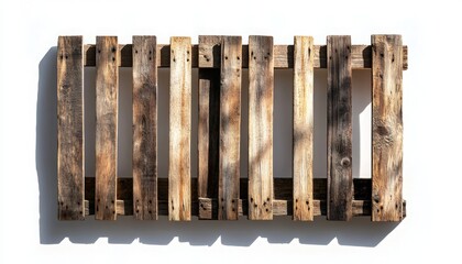 Wooden Pallet on White Background for Industrial or DIY Use - Perfect for Packaging, Storage, and Creative Projects