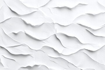 Fototapeta premium Abstract White Textured Wall with Wavy Pattern and Shadows for Minimalist Background Design