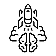 Boost knowledge icon in linear style 