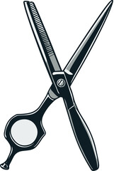 Hairdressing scissors minimalistic vector flat icon lineart illustration isolated on white transperent background