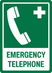 emergency and first aid safety signs v2 uppercase text_emergency telephone_portrait size a4/a3/a2/a1	 