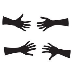 Fototapeta premium hand gestures set shilahoutte vector