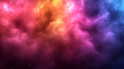 Naklejka premium Cosmic Nebula Glowing With Vibrant Hues Of Pink Orange And Blue