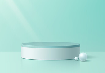 3D Old rose podium background