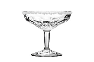 Realistic Image of a Chilled Margarita Glass with Salt on the Rim Isolated on Transparent Background