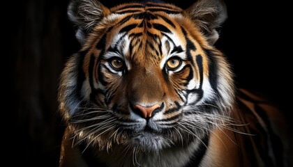 Majestic Bengal Tiger Strikes with Power and Grace Amidst the Faded Sunset Grasslands, Stunning RustOrange Fur Contrasting Vibrant Dusk Sky, Majestically Poised atop Golden Savannah.