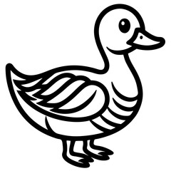 vector illustration of cartoon duck