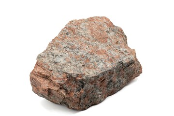 Obraz premium Single rock stone on white isolated background
