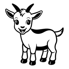 vector illustration of a cartoon goat