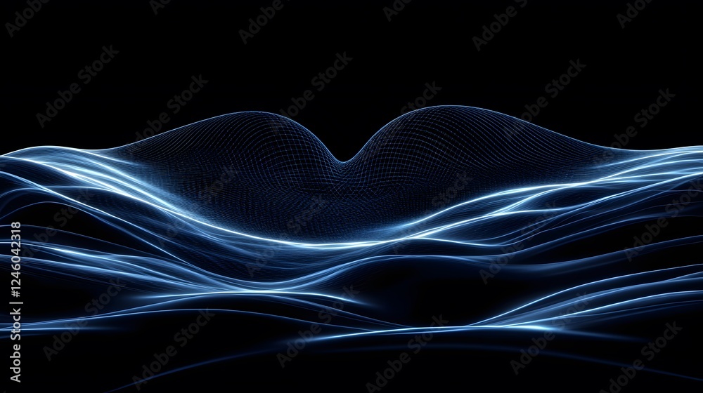 Wall mural an abstract interpretation of listening to the heart, with soft, glowing waves emanating from a larg